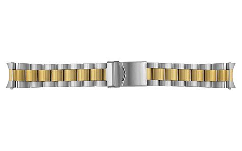 hadley-roma two-tone straight end rolex president style watch band|Metal Watch Band .